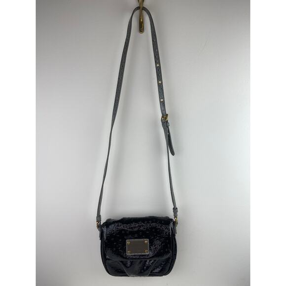Marc Marc Jacobs Crocodile Textured Black Gray MIni Small Shoulder Crossbody Bag - Picture 2 of 8